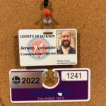 My 2022 political credentials and purple parking pass to match.